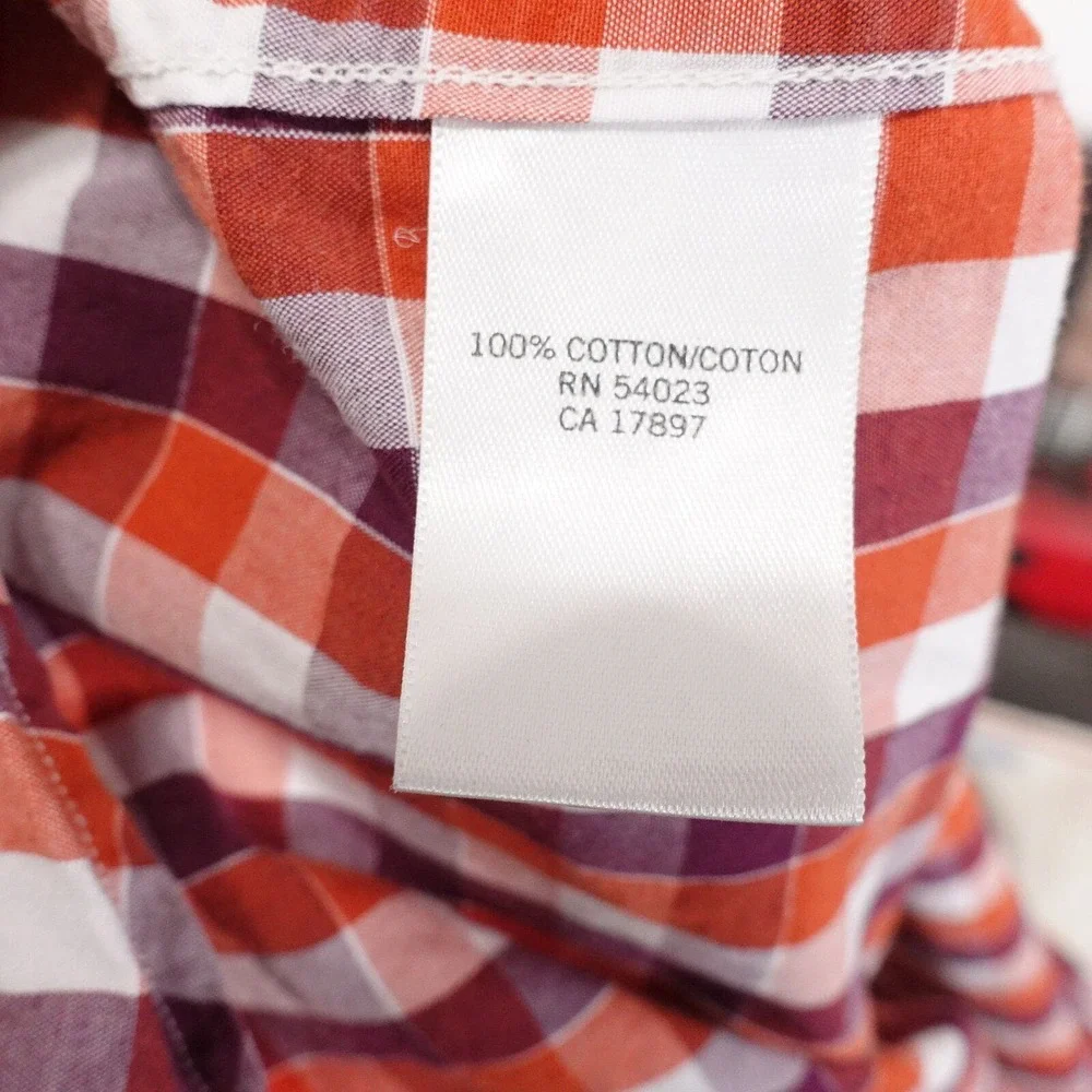 BANANA REPUBLIC LONG SLEEVE 100% COTTON CHECK BUTTON DOWN SHIRT MENS SZ‎ M